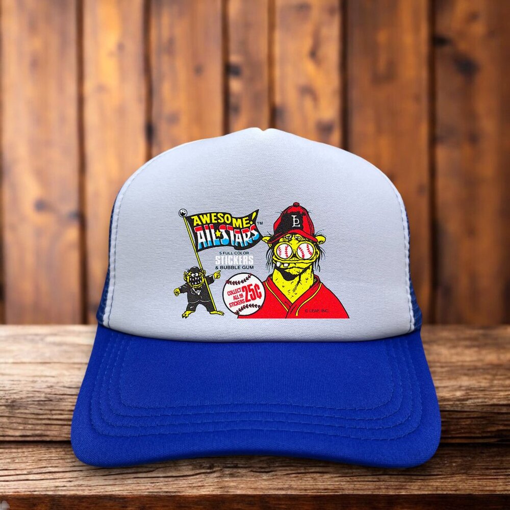 Awesome All Stars Unisex Trucker Hat Red Snapback Baseball Trading Cards